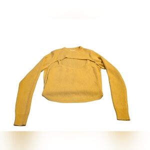 ASTR the Label Astoria Sweater Wool Blend Sunshine Yellow Ribbed Size XL NWT